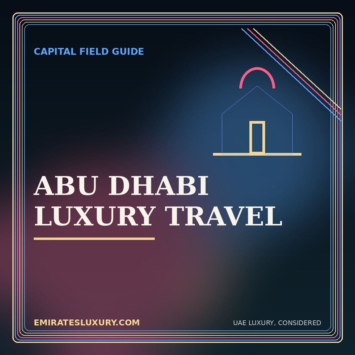 Typography illustration for Abu Dhabi Luxury Travel Guide: Saadiyat, the Corniche, Islands and Desert