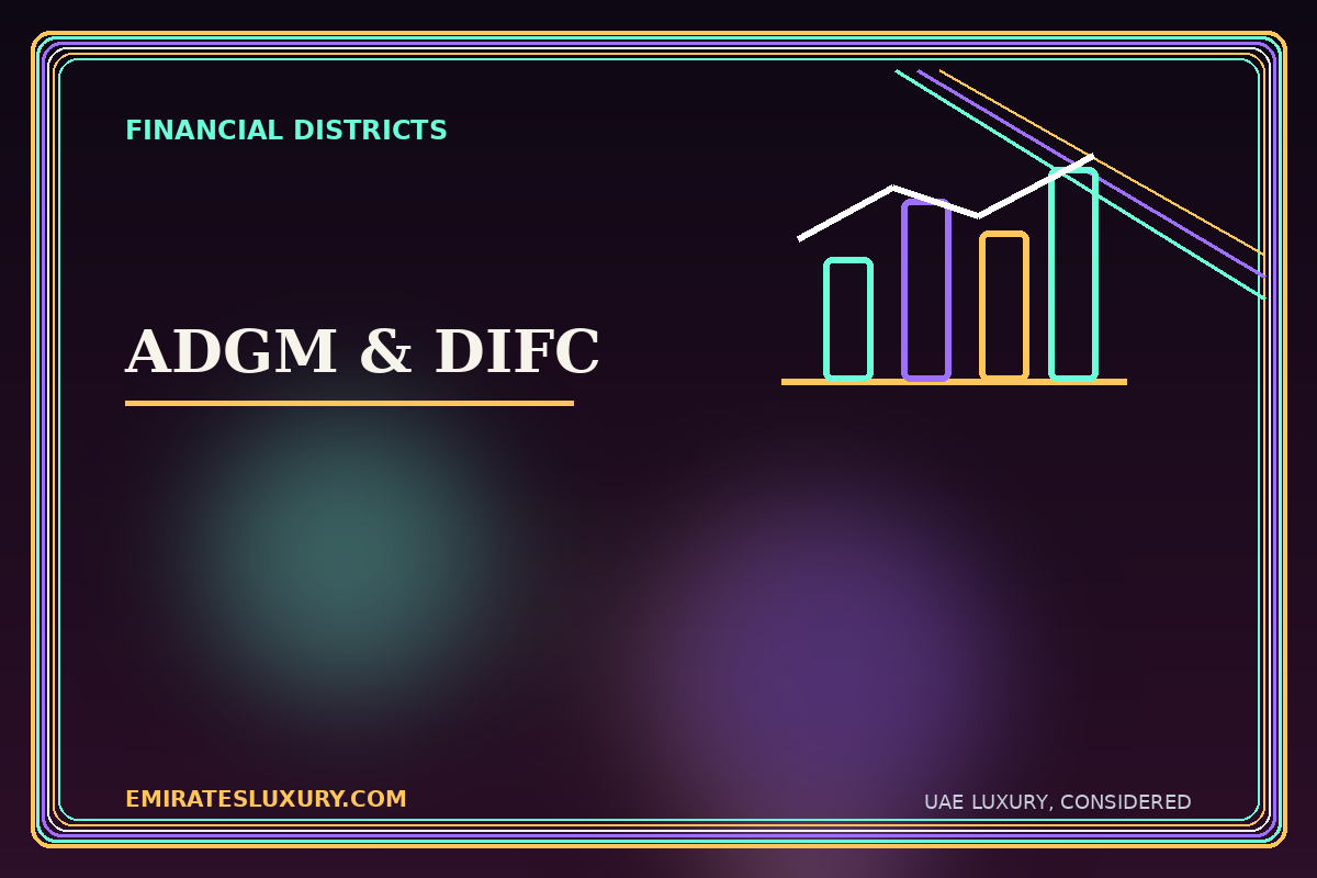 Editorial illustration for ADGM and DIFC: two financial districts, two urban experiences