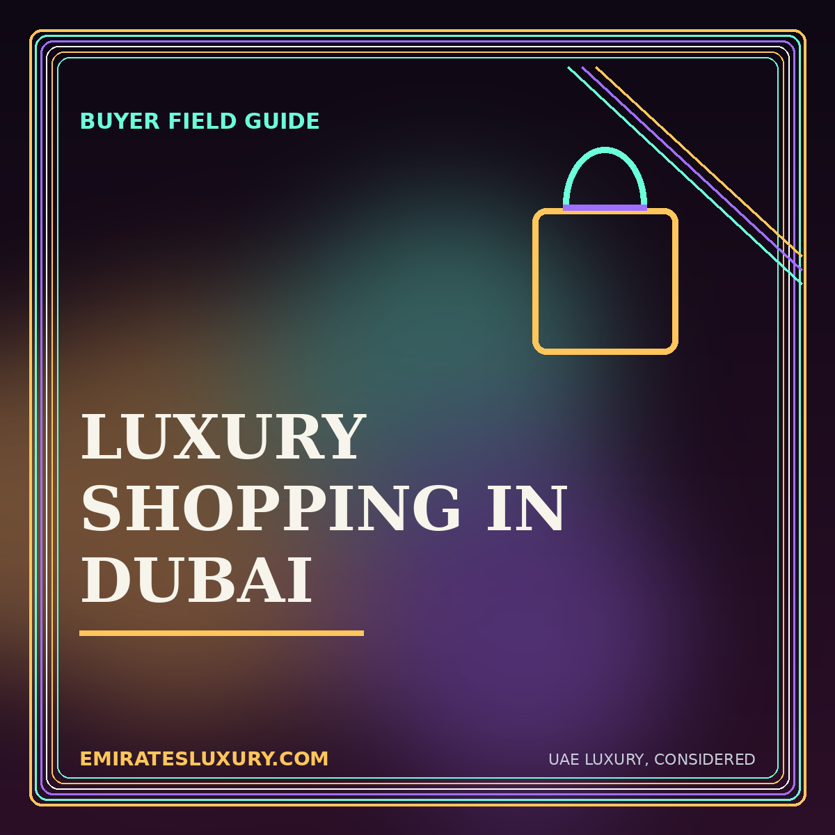 Typography illustration for Luxury Shopping in Dubai: Malls, Boutiques, Souks and the Paperwork That Matters