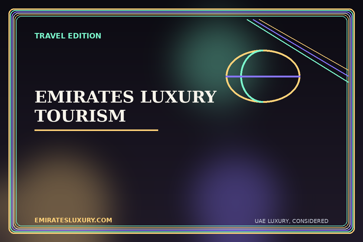 Editorial illustration for UAE luxury tourism, designed around the traveller