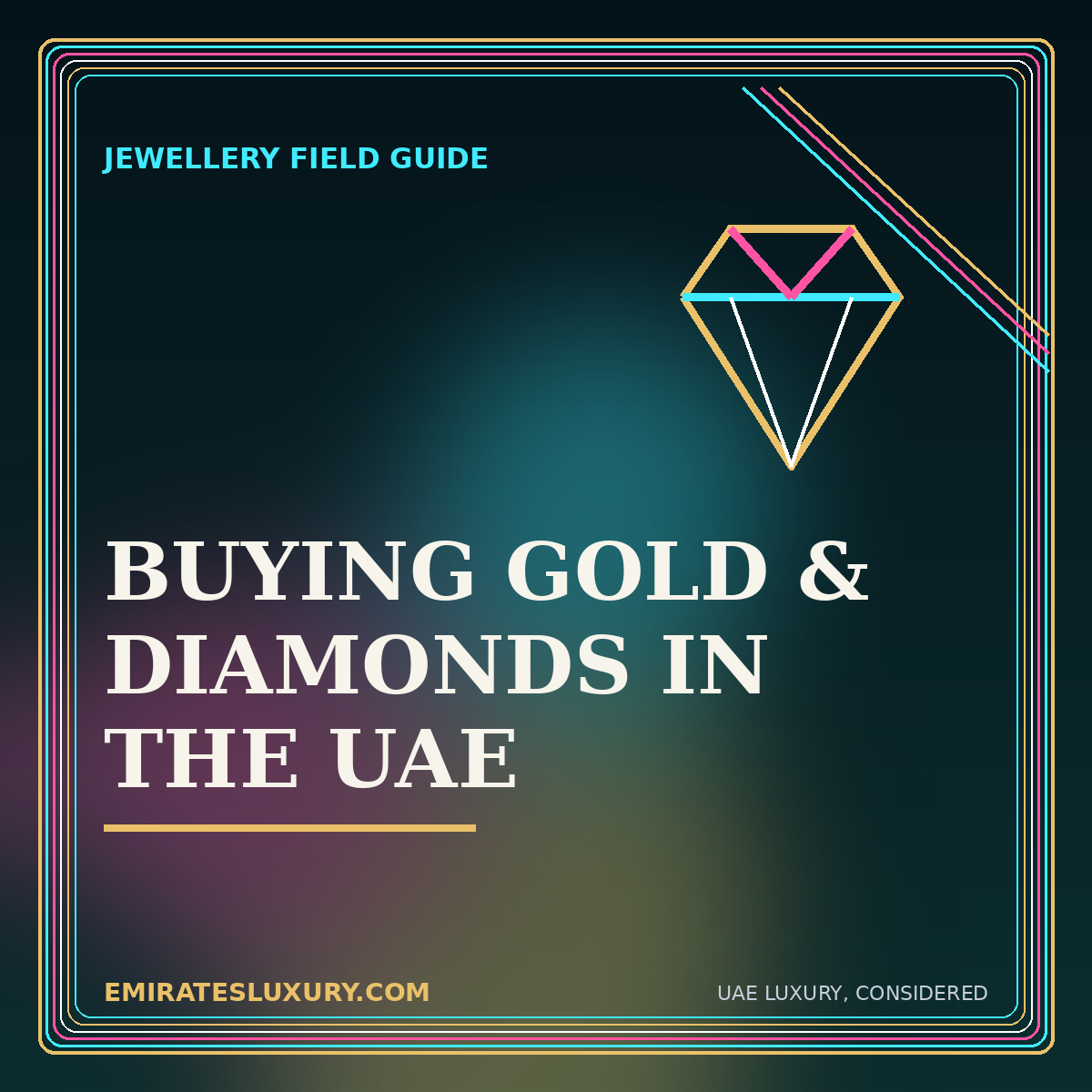 Typography illustration for Buying Gold and Diamonds in the UAE: Purity, Grading and Smart Questions