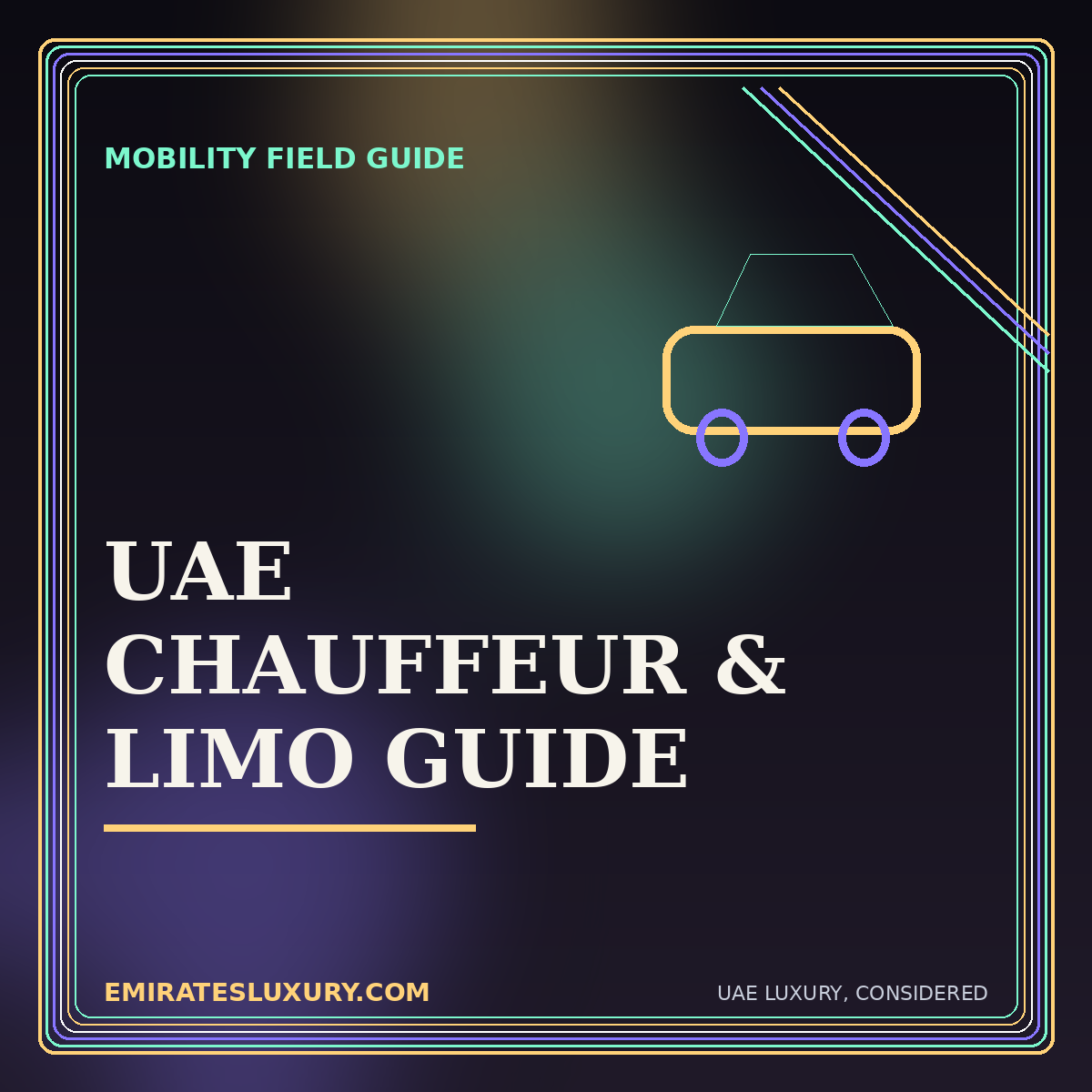 Typography illustration for Chauffeur and Limousine Services in the UAE: How to Compare Licensed Operators